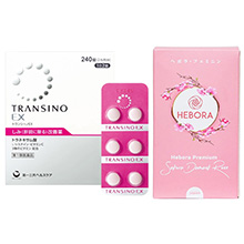 Bộ đôi Hỗ Trợ Giảm Nám Dưỡng Da Thơm cơ thể Transino Whitening và Tăng Cường Nội Tiết Hebora Nhật Bản