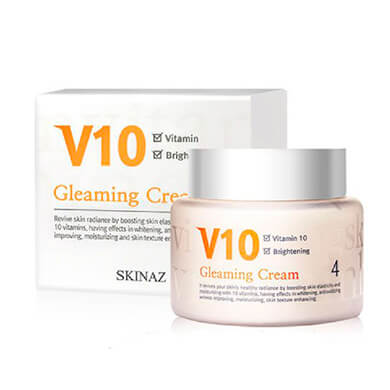 Kem hỗ trợ dưỡng trắng da V10 Gleaming Cream Skinaz Hàn Quốc 100ml 