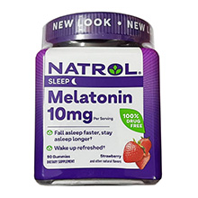 Viên ngậm hỗ trợ giấc ngủ Natrol Gummies Melatonin 10mg Strawbery 90 viên Mỹ