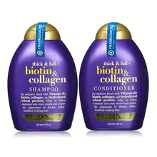 Bộ Dầu Gội Xả Hỗ Trợ Dưỡng Tóc Biotin & Collagen Extra Strength OGX 385ml của Mỹ