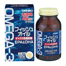 Dầu cá Omega 3 Orihiro Nhật Bản Hỗ Trợ Tăng Cường Trí Nhớ, Giúp Sáng Mắt, 180 Viên