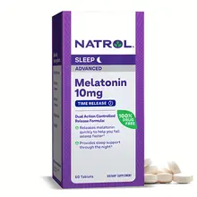 Viên uống hỗ trợ ngủ sâu giấc Natrol Melatonin Advanced Sleep 10mg của Mỹ 60 viên