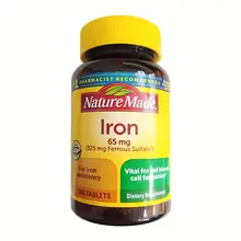 Viên uống hỗ trợ bổ sung sắt Iron Nature Made 65mg 365 viên của Mỹ