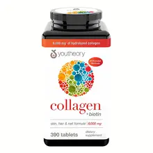 Viên Uống Collagen Youtheory Type 1, 2 & 3 - 390 Viên của Mỹ - Collagen 6000mg + Biotin