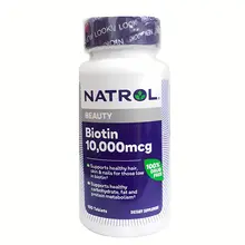 Viên uống Hỗ Trợ Mọc Tóc, Móng Khỏe, Đẹp Da Natrol Biotin 10,000 mcg Hàng Mỹ 100 viên